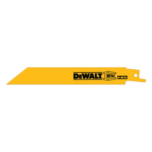 DeWalt Metal Cutting Reciprocating Saw Blades, 6 in, 18 TPI, Straight Back, 2/PK, 2/PKG, #DW48112