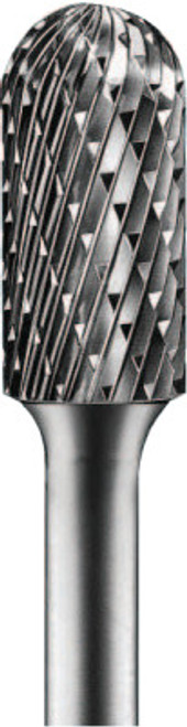 Pferd Carbide Cylindrical/Radius Bur Bit, 3/8"Dia.x3/4"L Cut, 1/4" Shank, Alt. Diamond, 1/EA, #24422