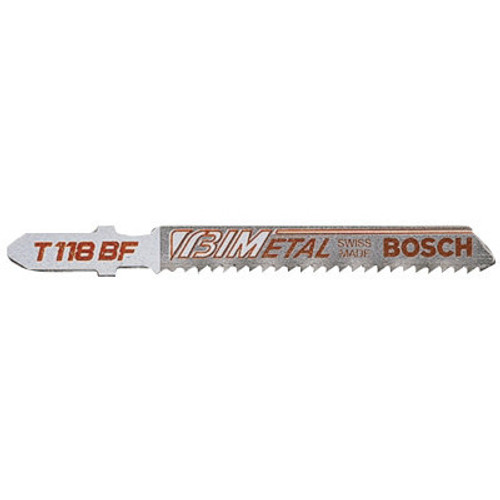 Bosch Tool Corporation Bi-Metal Jigsaw Blades, 3 5/8 in, 11-14 TPI, 5/CD, #T118BF