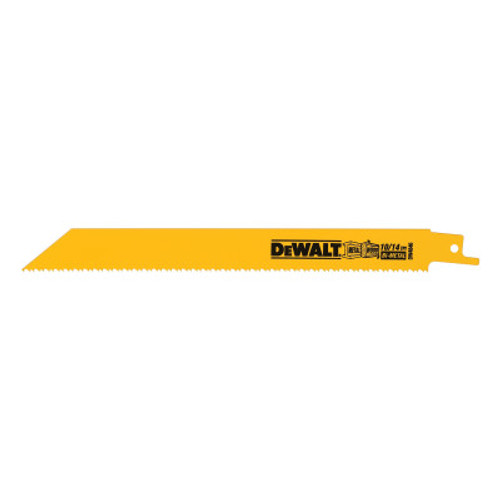 DeWalt Bi-Metal Reciprocating Saw Blades, 9 in, 10/14 TPI, Straight Back, Wood, Bulk, 100/EA, #DW4846B