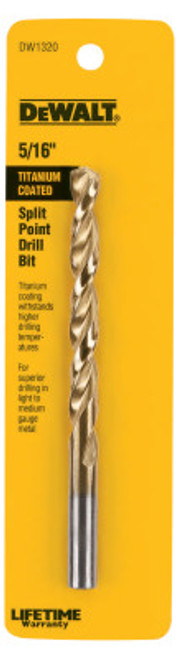 DeWalt Titanium Split Point Drill Bits, 5/16 in, 3/EA, #DW1320