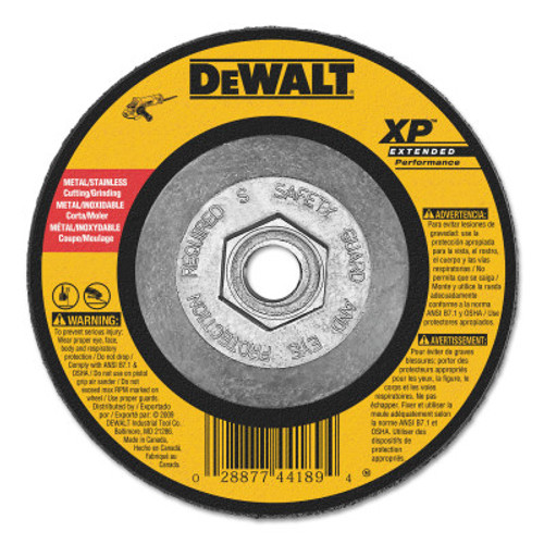 DeWalt Type 27 Depressed Center Wheels, 6 X 1/8 X 5/8 in - 11, Z24R Grit, Zirconia, 10/EA, #DW8819