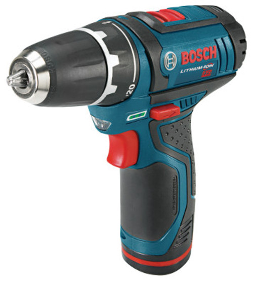 Bosch Tool Corporation 12V Max Litheon Cordless Drill/Drivers, 3/8 in Chuck, 350 rpm, 265 in lb Torque, 1/EA, #PS312A