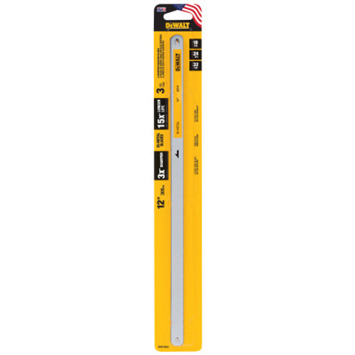 DeWalt Hacksaw Blades, 12 in Length, 24 TPI, 3/EA, #DWHT20558