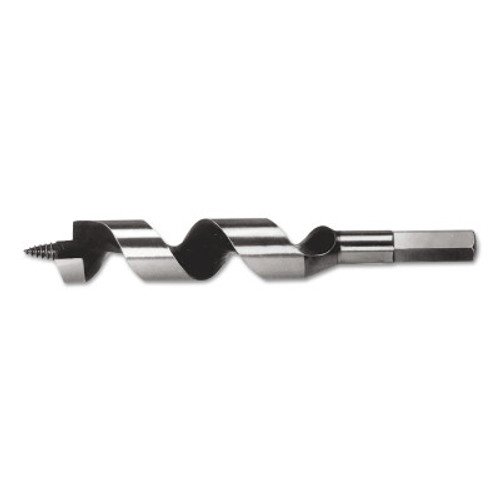 Klein Tools Power Ship-Auger Drill Bit w/Screw Points, 1 1/8 in X 6 in, 1/EA, #53408