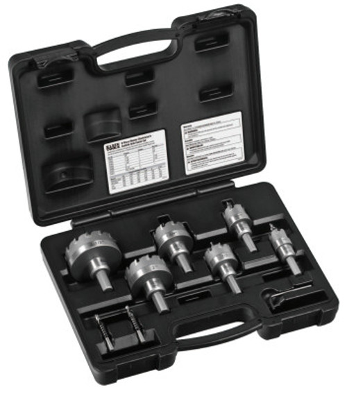 Klein Tools 8-Piece Master Electrician's Carbide Hole Cutter Sets, 7/8 in-2 1/2 in Cut Diam., 1/EA, #31873