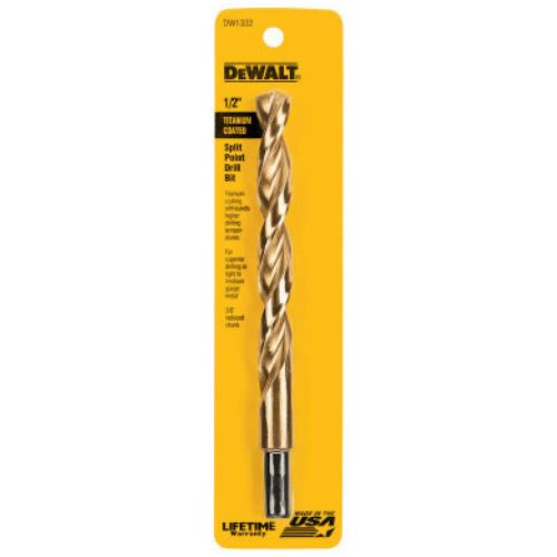 DeWalt Titanium Split Point Drill Bits, 1/2 in, 3/PKG, #DW1332