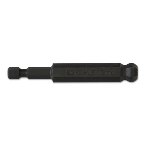 Bondhus Balldriver Power Bits, 10 mm, 1/4 in Drive, 3 in, 1/EA, #10876