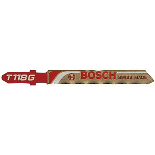 Bosch Tool Corporation HSS Jigsaw Blades, 3 5/8 in, 36 TPI, 5/CD, #T118G Bosch Tool Corporation HSS Jigsaw Blades, 3 5/8 in, 36 TPI, 5/CD, #T118G