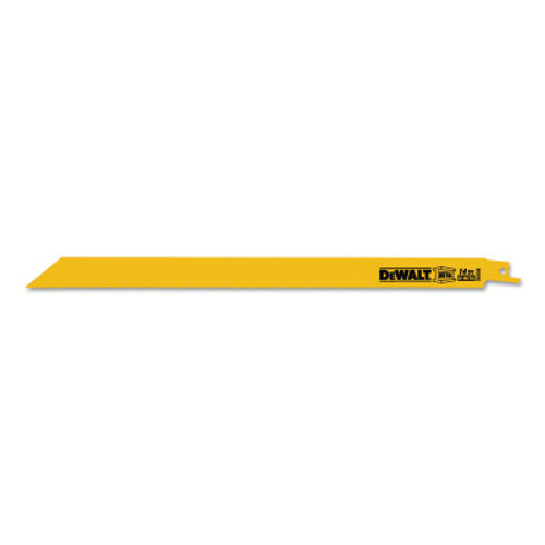 DeWalt Metal Cutting Reciprocating Saw Blades, 12 in, 14 TPI, Straight Back, 5/PK, 5/PKG, #DW4838 DeWalt Metal Cutting Reciprocating Saw Blades, 12 in, 14 TPI, Straight Back, 5/PK, 5/PKG, #DW4838