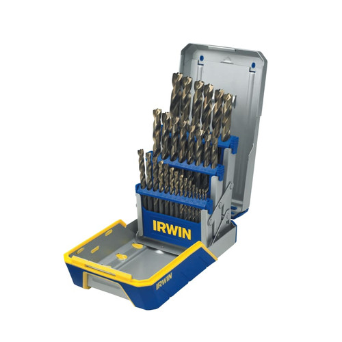 Irwin® Turbomax® 3/8" Reduced Shank, HSS, Drill Bit Sets, 1/16" - 1/2" Cut Dia., #IR-3018006B (1/Pkg)