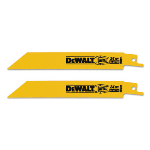 DeWalt Metal Cutting Reciprocating Saw Blades, 6 in, 24 TPI, Straight Back, 2/PK, 10/BOX, #DW48132