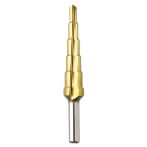 Bosch Tool Corporation Titanium Coated Step Drill Bits, 3/16 in - 1/2 in, 6 Steps, 1/EA, #SDT6