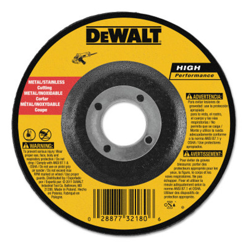 DeWalt HP T27 Metal Cutting Wheel, 4 in dia, 5/8 in Arbor, 15,200 RPM, 25/EA, #DW8420