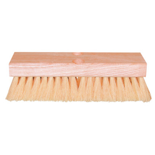 Magnolia Brush Deck Scrub Brushes, 10 in Hardwood Block, 2 in Trim L, White Tampico, 12/EA, #OK10DT