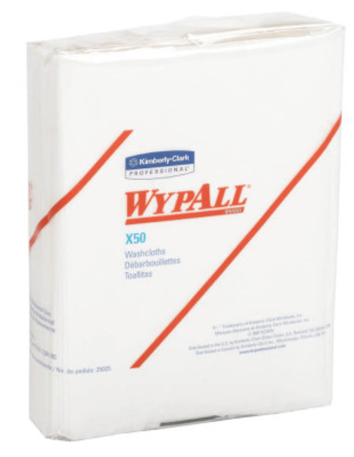 Kimberly-Clark Professional WypAll X50 Wipers, 1/4 Fold, White, 26 per pack, 1/CA, #35025