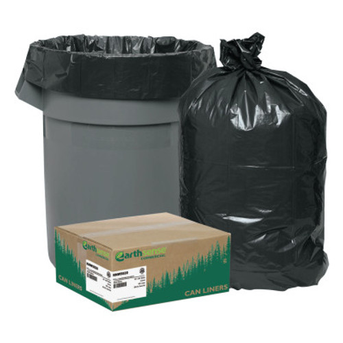 WEBSTER INDUSTRIES Recycled Can Liners, 55-60gal, 2mil, 38 x 58, Black, 100/CT, #WBIRNW5820