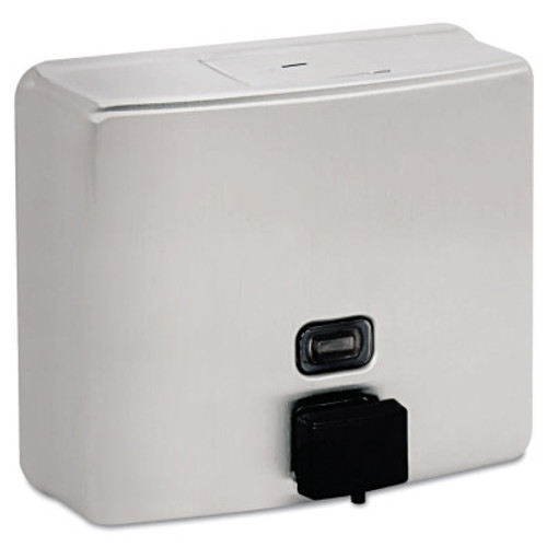 BOBRICK WASHROOM ConturaSeries Surface-Mounted Soap Dispenser, 40oz, Stainless Steel Satin, 12/EA, #BOB4112