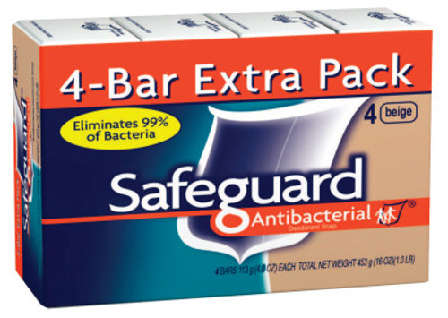 Procter & Gamble (PACK/4) SAFEGUARD BATH BAR 4 OZ, 12/CA, #PGC08833