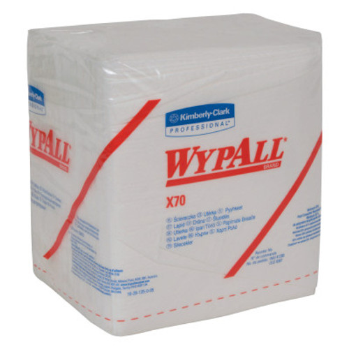 Kimberly-Clark Professional WypAll X70 Workhorse Rags, 1/4 Fold, White, 76 per pack, 12/CA, #41200