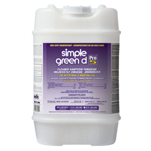 Simple Green Pro 5 Disinfectants, Odorless, 5 gal Pail, 1/PA, #3400000000000