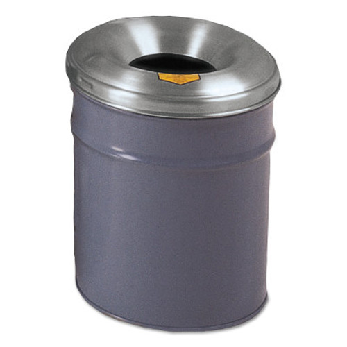 Justrite Cease-Fire Waste Receptacles, 4 1/2 gal, Head: Aluminum, Gray, 1/EA, #26604G