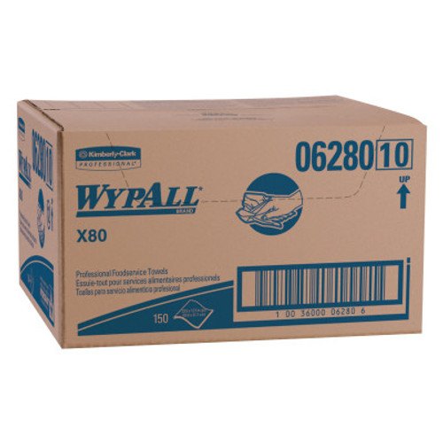 Kimberly-Clark Professional WypAll X80 Foodservice Towel, Kimfresh Antimicrob Hydroknit, 12.5 x 23.5, 1/CA, #6280