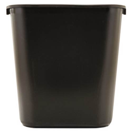 Newell Rubbermaid Deskside Plastic Wastebasket, Rectangular, 7 gal, Black, 1/EA, #FG295600BLA