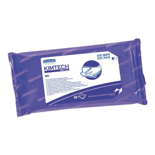 Kimberly-Clark Professional Kimtech Pure CL4 Pre-Saturated Wipers, White, 40 per pack, 10/CA, #6070