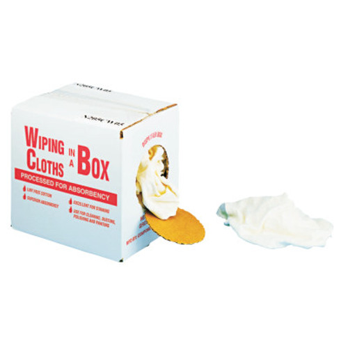 GENERAL SUPPLY Multipurpose Reusable Wiping Cloths, Cotton, White, 5lb Box, 5/BX, #UFSN205CW05