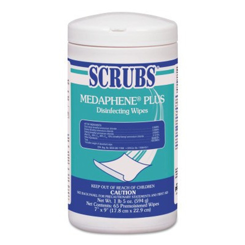 ITW Pro Brands MEDAPHENE Plus Disinfecting Wipes, White, 65 Wipes/Container, 6/CA, #96365 ITW Pro Brands MEDAPHENE Plus Disinfecting Wipes, White, 65 Wipes/Container, 6/CA, #96365