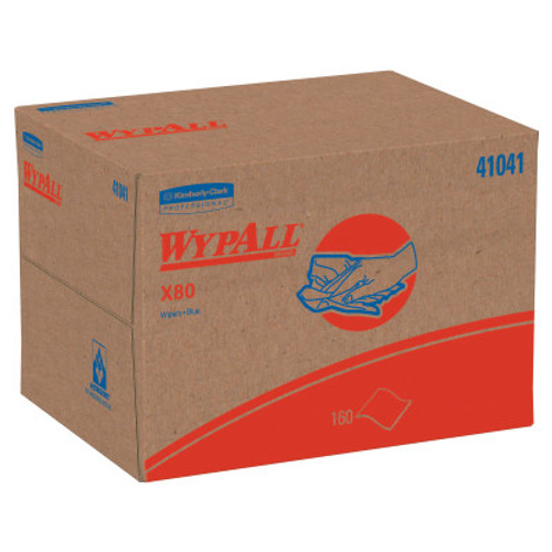 Kimberly-Clark Professional WypAll X80 Towels, Brag Box, Blue, 160 per box, 1/BX, #41041
