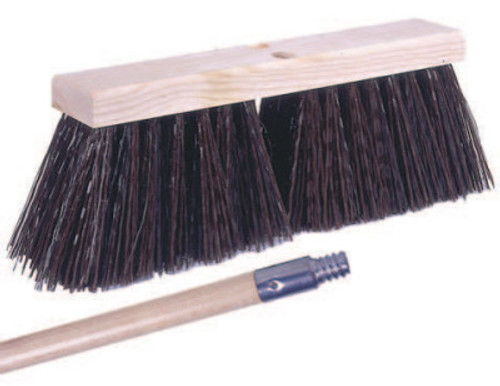 Weiler Street Brooms, 16 in Hardwood Block, 5 1/4 in Trim, Brown Poly Fill, 12 Kit, 1/EA, #44874