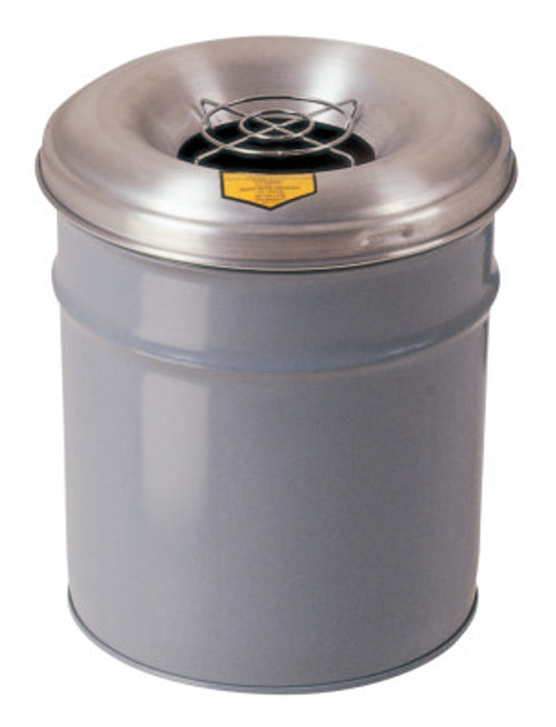 Justrite Cease-Fire Smoking Receptacles, 4 1/2 gal, 16 in h, Gray, 1/EA, #26624G