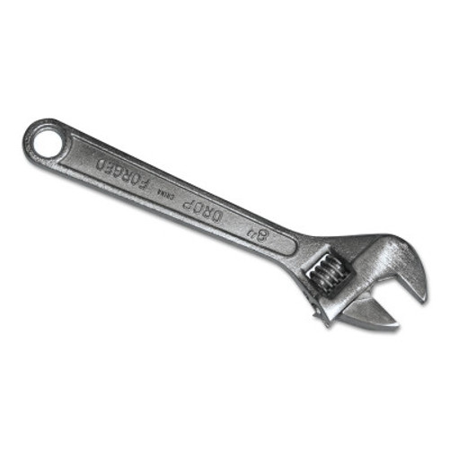 Anchor Products Adjustable Wrench, 8 in Long, 1-1/8 in Opening, Chrome Plated, 1/EA, #1008