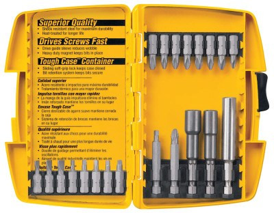 DeWalt 21 Piece Screwdriving Set with Tough Case, 1/ST, #DW2161