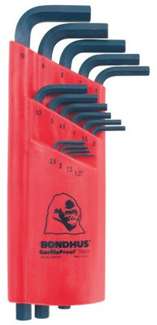 Bondhus Hex L-Wrench Key Sets, 15 per holder, Hex Tip, Metric, 1/ST, #12195 Bondhus Hex L-Wrench Key Sets, 15 per holder, Hex Tip, Metric, 1/ST, #12195