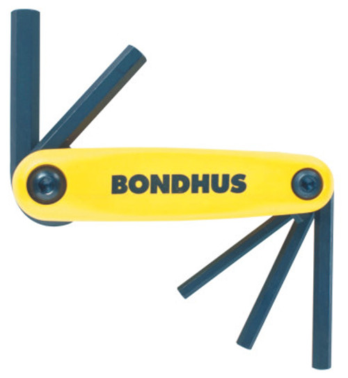 Bondhus GorillaGrip Fold-Ups, 5 per fold-up, Hex Tip, Inch, 1/SET, #12585