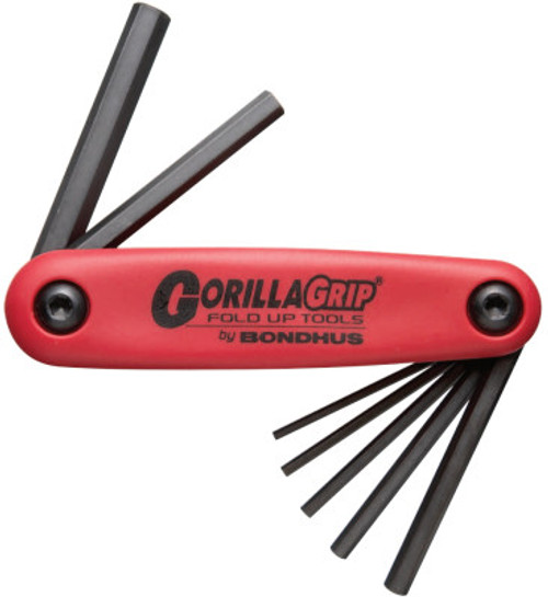 Bondhus GorillaGrip Fold-Ups, 7 per fold-up, Hex Tip, Metric, 2-8 mm, 1/ST, #12587