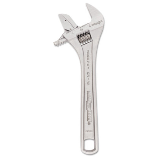 Channellock Adjustable Wrenches, 8.21 in Long, 1.34 in Opening, Chrome, 5/EA, #808PW