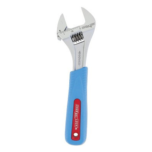 Channellock Code Blue Adjustable Wrench, 8 in, 1-3/16 in, Chrome, 25/CS, #808WCBBULK