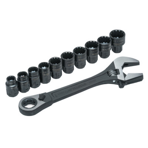 Crescent X6 Pass-Thru Adjustable Wrench Set w/Tray, 11 pc, 8 in, 1/EA, #CPTAW8