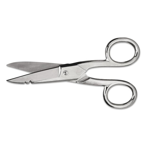 Crescent/Wiss Double Notched Electrician's Scissors, 5-1/4 in, Vinyl Pouch, 1/EA #175E5V