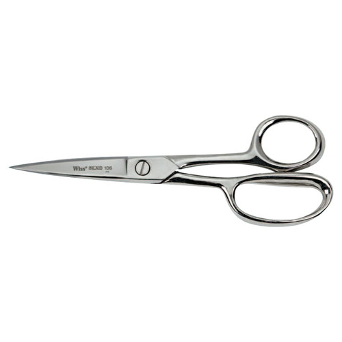 Crescent/Wiss Inlaid Industrial Shears with Enlarged Lower Ring, 8.125 in OAL, Silver, Sharp, 1/EA #1DSN