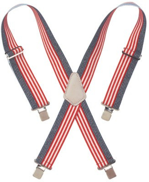 CLC Custom Leather Craft RED WHITE & BLUE 2" WIDEWORK SUSPENDERS, 1/EA, #110USA