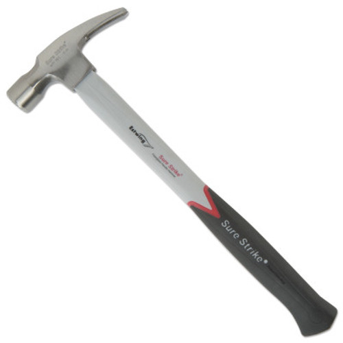 Estwing Sure Strike Rip Claw Hammer, Forged Steel Head, Cushion Fiberglass Handle, 13 in, 4/EA, #MRF16S