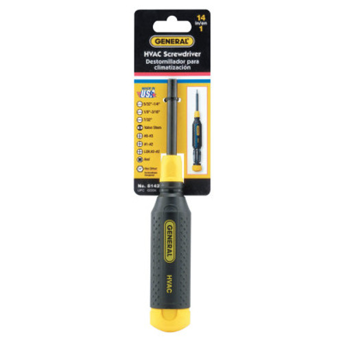 General Tools Carded Multi-Pro All in One Screwdrivers, Slotted; Valve Stem; Phillips; Awl, 3/PK, #8142C