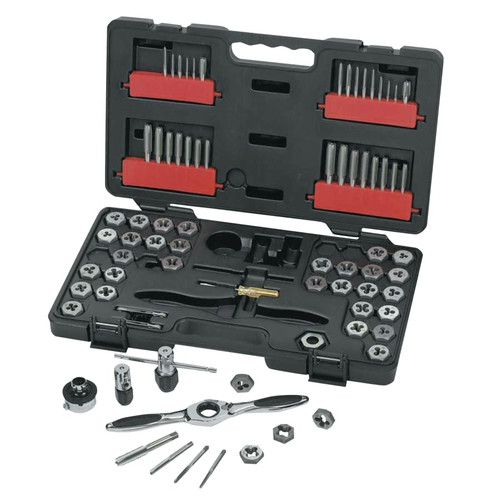 GearWrench 75 Piece Combination Ratcheting Tap and Die Drive Tool Set, Inch/Metric, Hex, 1/ST #3887