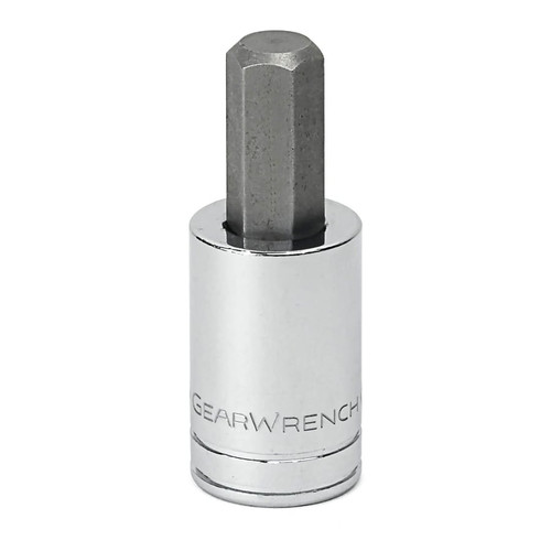 GearWrench Hex Bit Sockets, 3/8 in Drive, 1/4 in Opening, 1/EA #80419