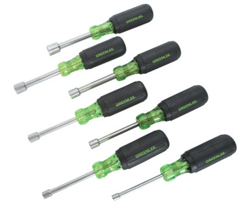 Greenlee 7Pc. Hollow Shaft Nut Driver Sets, 3/16"; 1/4"; 5/16"; 11/32"; 3/8"; 7/16"; 1/2", 1/EA, #52023472